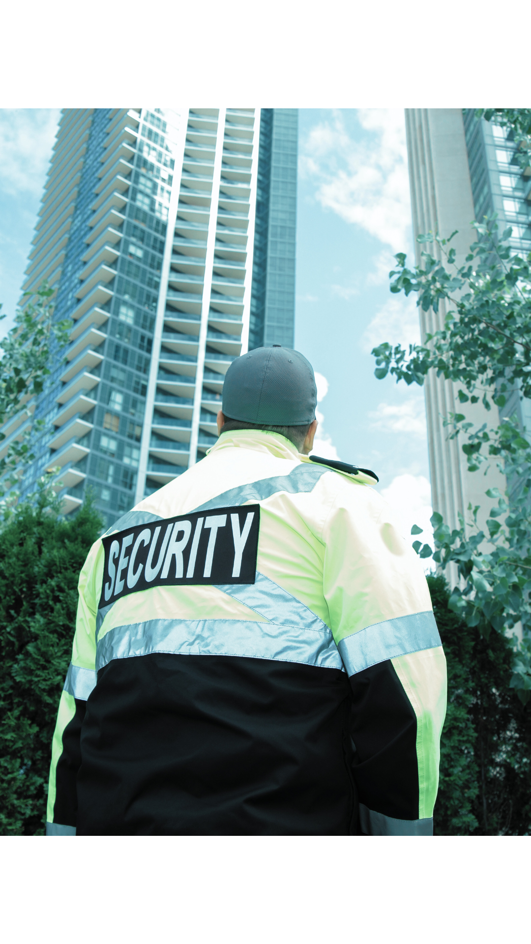 Security guard looking up